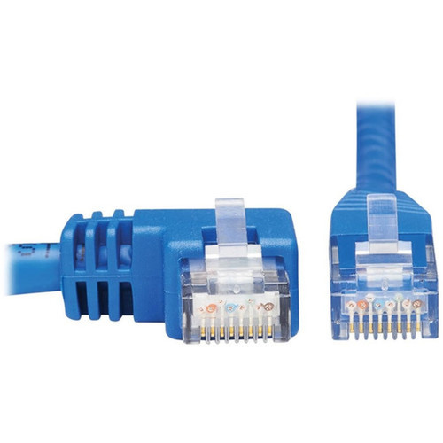 Tripp Lite by Eaton N204-015-BL-LA Left-Angle Cat6 Ethernet Cable - 15 ft MM Blue - 15 ft Category 6 Network Cable for Network  N204-015-BL-LA