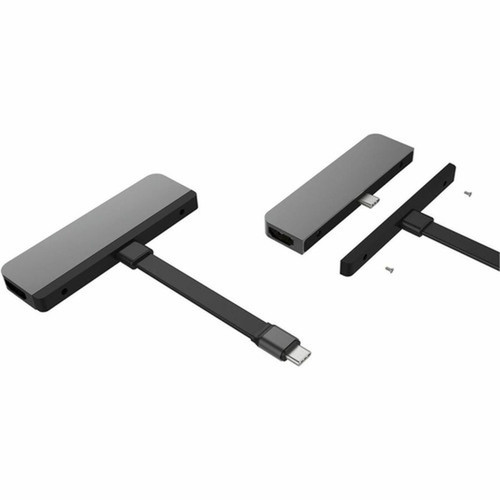 Hyper 6-in-1 USB-C Hub for iPad ProAir - Silver - for NotebookTablet PC - 60 W - USB Type C - 3 x USB Ports - USB Type-C - HDMI - In HD319B-SILVER