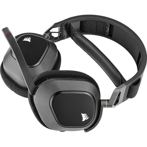 Corsair HS80 RGB WIRELESS Premium Gaming Headset with Spatial Audio - Carbon - 60 ft - 32 Kilo Ohm40 kHz - Omni-directional Microphone CA-9011235-NA