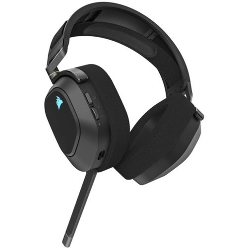 Corsair HS80 RGB WIRELESS Premium Gaming Headset with Spatial Audio - Carbon - 60 ft - 32 Kilo Ohm40 kHz - Omni-directional Microphone CA-9011235-NA