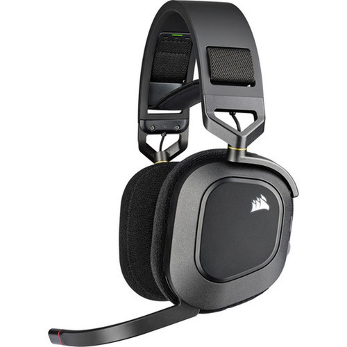 Corsair HS80 RGB WIRELESS Premium Gaming Headset with Spatial Audio - Carbon - 60 ft - 32 Kilo Ohm40 kHz - Omni-directional Microphone CA-9011235-NA