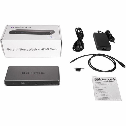 Sonnet Echo 11 Thunderbolt 4 HDMI Dock - for NotebookDesktop PCMonitorHeadphoneMicrophoneTablet PC - Memory Card Reader - SD - ECHO-DK11H-T4