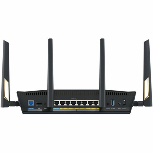 Asus RT-BE88U Wi-Fi 7 IEEE 80211 abgnacaxbe Ethernet Wireless Router - Dual Band - 240 GHz ISM Band - 5 GHz UNII Band - 4 x x RT-BE88U
