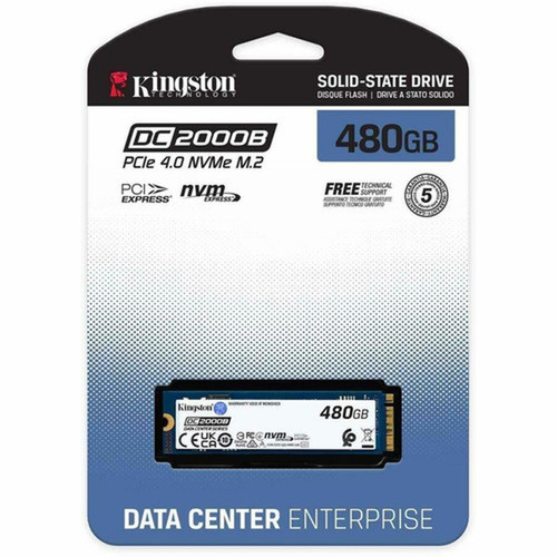 Kingston DC2000B 480 GB Solid State Drive - M2 2280 Internal - PCI Express NVMe PCI Express NVMe 40 x4 - Server Data Center - 04 SEDC2000BM8480G