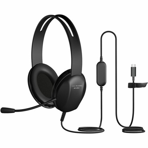 Cyber Acoustics AC-4014 Headset - Stereo - USB Type C - Wired - 32 Ohm - 20 Hz - 20 kHz - Over-the-head On-ear - Binaural - - 6 ft - AC-4014