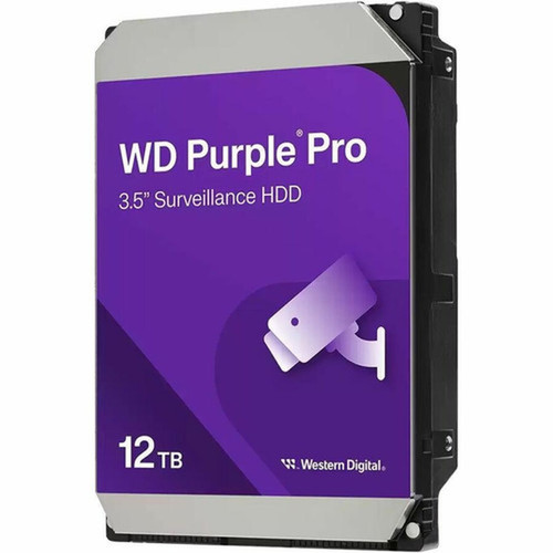 WD Purple Pro WD122PURP 12 TB Hard Drive - 35 Internal - SATA SATA600 - Conventional Magnetic Recording CMR Method - Server - WD122PURP