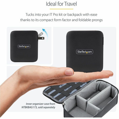 StarTechcom 140W USB-C Wall Charger USB-IF Certified PD 31 Portable GaN Charging Power Adapter 6ft18m USB-C to USB-C Cable - - 1014GCN-WALL-CHARGER