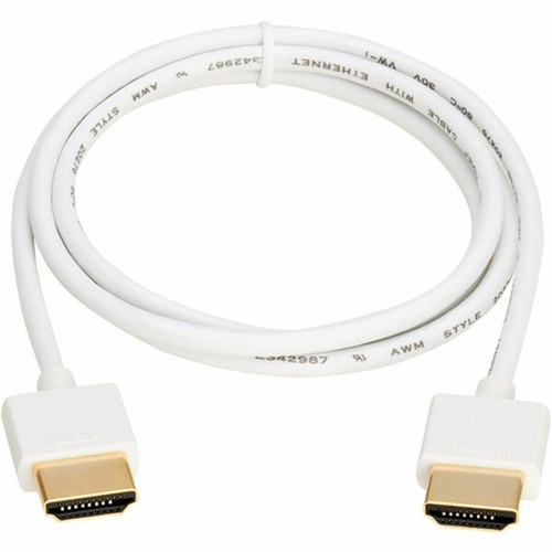 Tripp Lite series Slim P569-003-SLIM-W HDMI AV Cable - 3 ft 091 m HDMI AV Cable for AudioVideo Device Digital Signage Display P569-003-SLIM-W