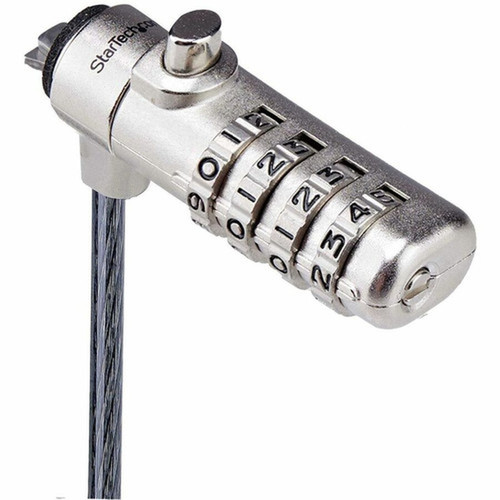 StarTechcom Slim Lock Nano Slot Compatible 66ft 2m Combination Locking Cable Desk Anti-Theft Security For LaptopNotebook - Slim SNANOC4D-LAPTOP-LOCK