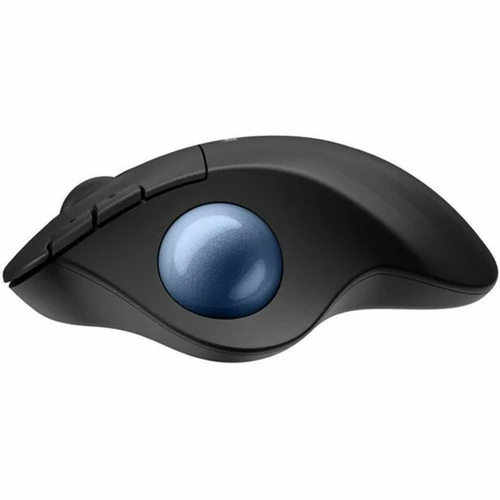 Logitech ERGO M575S Mouse - Optical - Wireless - 3281 ft 10000 mm - Bluetooth - 240 GHz - Black Blue - 2000 dpi - Trackball - 5 910-007026