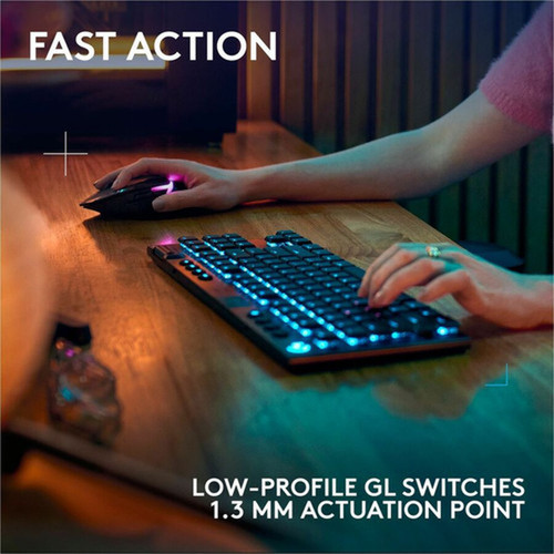 Logitech G G915 X LIGHTSPEED TKL Gaming Keyboard - WiredWireless Connectivity - BluetoothRF - 240 GHz - USB Type C Interface - RGB 920-012753
