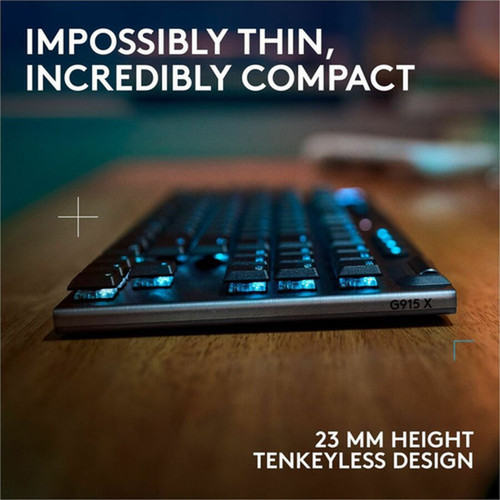 Logitech G G915 X LIGHTSPEED TKL Gaming Keyboard - WiredWireless Connectivity - BluetoothRF - 240 GHz - USB Type C Interface - RGB 920-012753