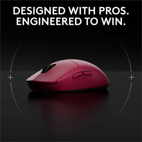 Logitech G PRO 2 LIGHTSPEED Gaming Mouse - HERO 2 - Wireless - Radio Frequency - 240 GHz - Rechargeable - Magenta - USB 20 - 32000 - 910-007291
