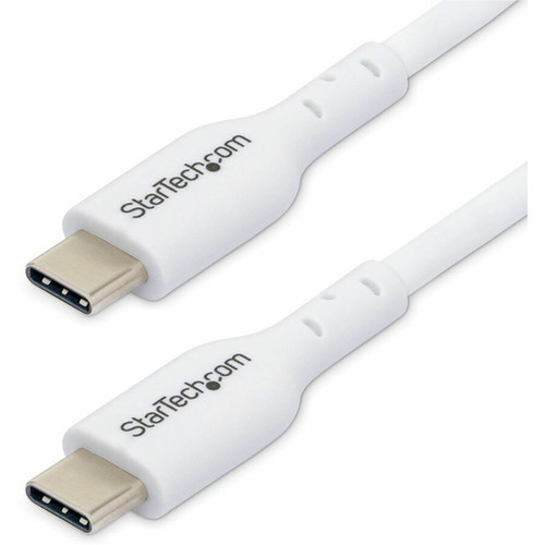 StarTechcom 1m 33ft White USB-C Charging Cable USB 20 Type-C Laptop Charger Cord 60W Power Delivery TPE Jacket Data Transfer USB2CC1MNCWHE
