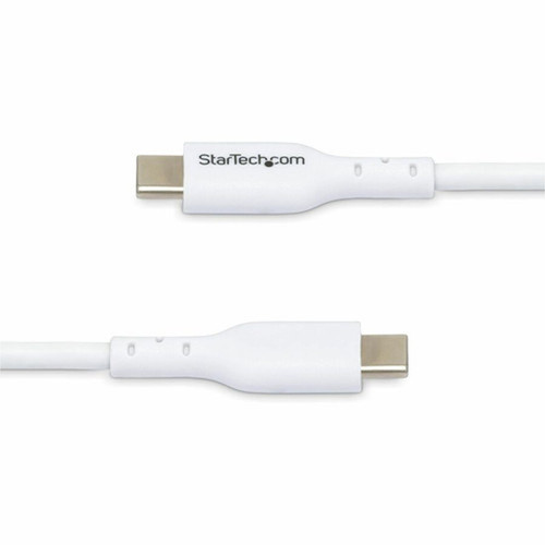 StarTechcom 1m 33ft White USB-C Charging Cable USB 20 Type-C Laptop Charger Cord 60W Power Delivery TPE Jacket Data Transfer USB2CC1MNCWHE