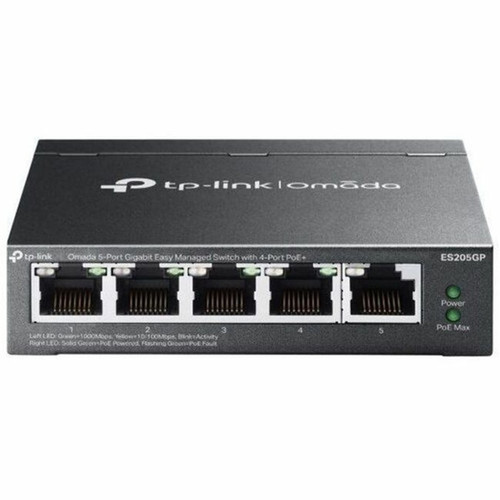 TP-Link Omada 5-Port Gigabit Easy Managed Switch with 4-Port PoE - 5 Ports - Manageable - Gigabit Ethernet - 101001000Base-T - 2 - ES205GP