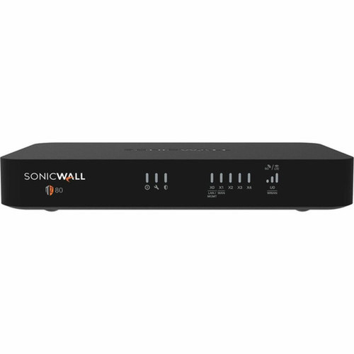 SonicWall TZ80 Network SecurityFirewall Appliance - Intrusion Prevention - 4 Port - 1000Base-T 1000Base-X - Gigabit Ethernet - 750 - 03-SSC-2840