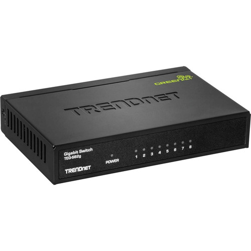 TRENDnet 8-Port Gigabit GREENnet Switch - 8 Ports - 2 Layer Supported - Twisted Pair - Desktop - Lifetime Limited Warranty (Fleet Network)