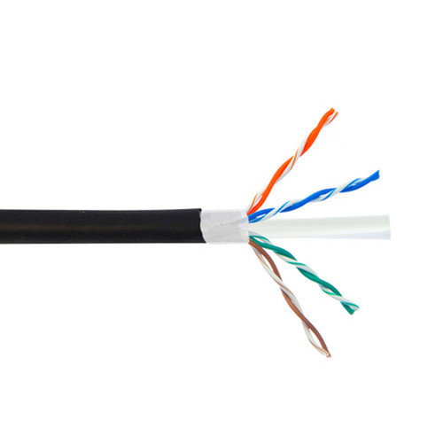 CAT6 Hi-Flex Harsh Environment 4 Pair 24AWG UUTP Stranded Bulk Cable  PUR Jacket - BLACK - 1000ft