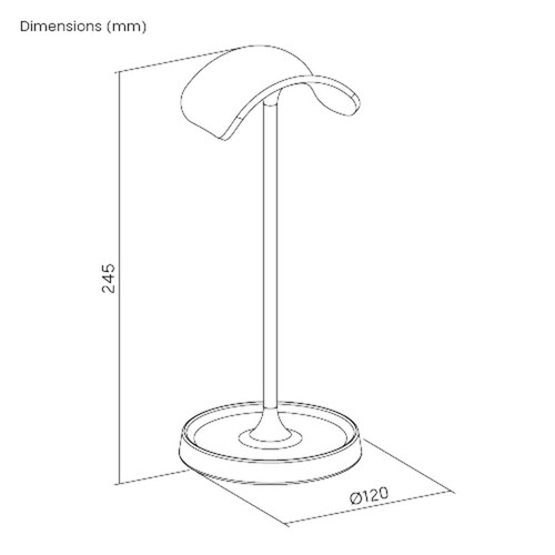 Slim Desktop Headphone Stand - Aluminum - BLACK