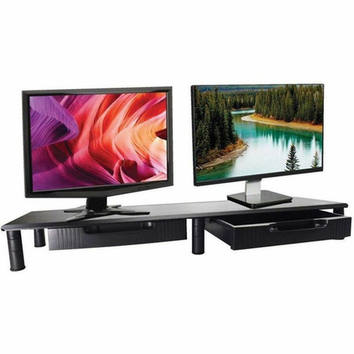 Tripp Lite by Eaton Extra-Wide Dual-Monitor Riser with Storage Drawers 39 x 11 in Black TAA - 3968 lb 18000 g Load Capacity - - MR4011DTAA