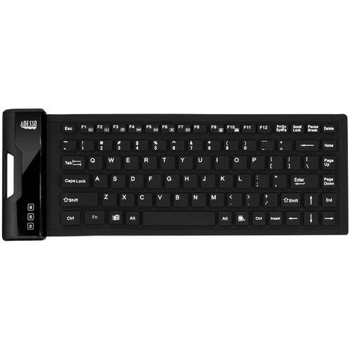 Adesso Antimicrobial Waterproof Flex Keyboard - Cable Connectivity - USB Interface - 87 Key - English (US) - Compatible with Computer (Fleet Network)