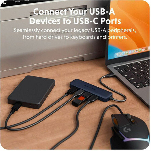 Hyper HyperDrive Next 4 Port USB-A to USB-C Hub - USB Type C - 640 MBs - Smartphone Tablet Notebook Keyboard Mouse Hard Drive - HD5002GL