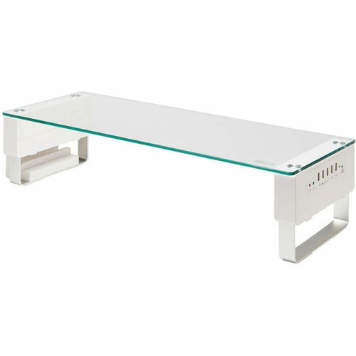 Tripp Lite by Eaton Monitor Riser for Desk - Height Adjustable Glass Top USB and Audio Ports - 44 lb 1995806 g Load Capacity - x MR248USBG