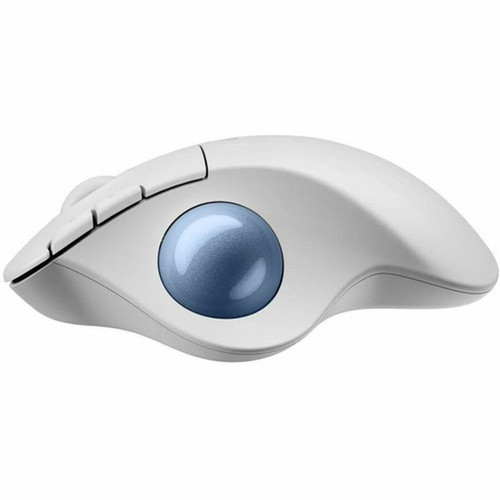 Logitech ERGO M575S Mouse - Optical - Wireless - 3281 ft 10000 mm - Bluetooth - 240 GHz - Off White Blue - 2000 dpi - Trackball 910-007028