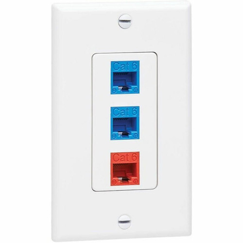 Tripp Lite by Eaton Single-Gang Faceplate Decora Style - Vertical White - 1-gang - White - Acrylonitrile Butadiene Styrene ABS N042D-100-WH