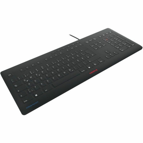 CHERRY STREAM PROTECT Keyboard - Cable Connectivity - USB Type A Interface - Volume Up Volume Down Previous Track Next Track Lock JK-8502US-2