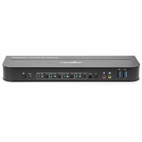Rocstor SolidKVM SK04 DisplayPort 14 and USB 30 41 KVM Switch - 4 Computers - 1 Local Users - 4K - 4096 x 2160 - 8 x USB - USB Y10A327-B1