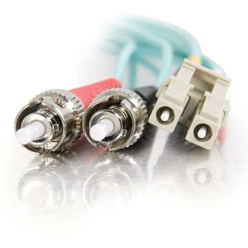 C2G 3m LC-ST 10Gb 50125 OM3 Duplex Multimode PVC Fiber Optic Cable - Aqua - 98 ft 3 m Fiber Optic Network Cable for Network Device 36123