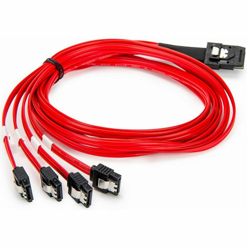 Rocstor 1m Serial Attached SCSI SAS Cable - SFF-8087 to 4x Latching SATA - 33 ft 1 m Mini-SASSATA Data Transfer Cable for SATA SAS Y10C872-RD