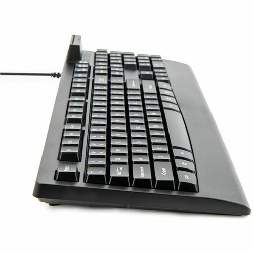 Rocstor KS18 Security USB Keyboard with Built-in Smart Card Reader -104 Keys - 104 Keys - QWERTY Layout - Smart Card Reader - USB - Y10P038-B1