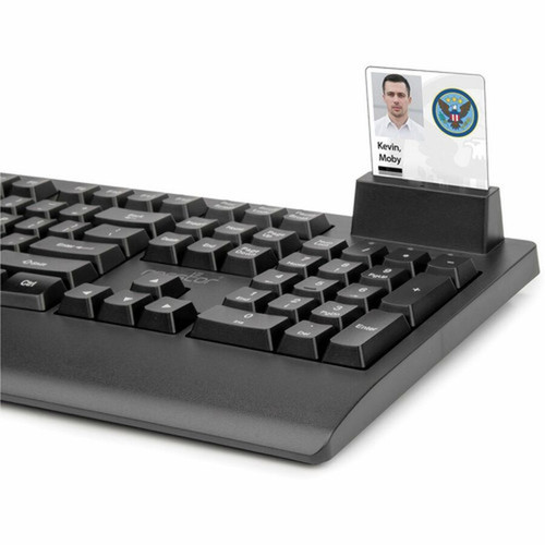 Rocstor KS18 Security USB Keyboard with Built-in Smart Card Reader -104 Keys - 104 Keys - QWERTY Layout - Smart Card Reader - USB - Y10P038-B1