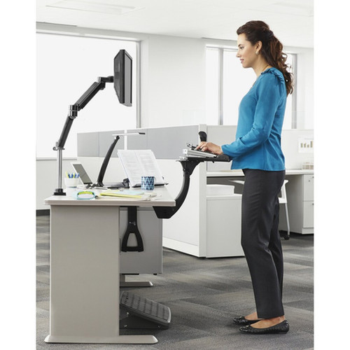 3M SitStand Easy Keyboard Tray Platform Gel Wrists Precise Mouse Pad - 265 67310 mm Width x 106 26975 mm Depth - Black - 1 AKT180LE