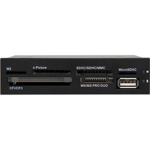 StarTechcom_35in_Front_Bay_22-in-1_USB_20_Internal_Multi_Media_Memory_Card_Reader_-_Black_-_22-in-1_-_CompactFlash_Type_I_Type_II_35FCREADBK3