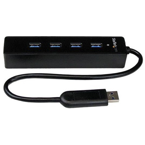 StarTech.com 4-Port USB 3.0 Hub with Built-in Cable - SuperSpeed Laptop USB Hub - Portable USB Splitter - Mini USB Hub (ST4300PBU3) - (Fleet Network)