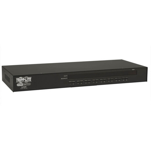 Tripp Lite 16-Port 1U Rackmount USBPS2 KVM Switch - Steel Housing - 16 x 1 - 16 x HD-15 - 1U - Rack-mountable B042-016