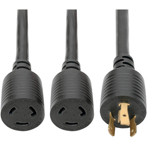 Tripp Lite 1ft Power Cord Y Splitter Cable L6-20P to 2xL6-20R for PDUUPS 20A 10AWG 1 - 220 V AC  20 A - Black - 1 ft 030 m Cord P039-001-2