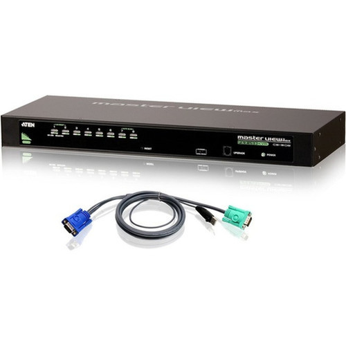 Aten CS1308KIT KVM Switch - 8 x 1 - 8 x SPHD-15 KeyboardMouseVideo - 1U - Rack-mountable CS1308KIT