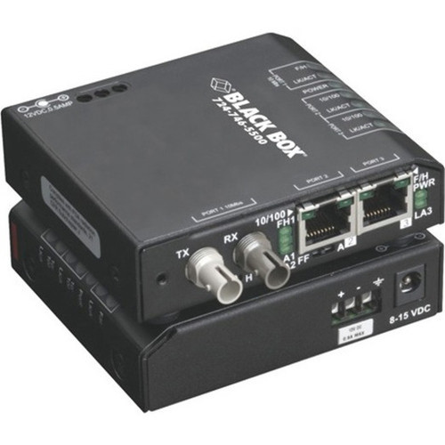 Black Box Fast Ethernet Extreme Media Converter Switch - New - 2 x Network RJ-45 - 1 x LC Ports - 1 x SC Ports - DuplexSC Port - - - LBH100A-P-SSC