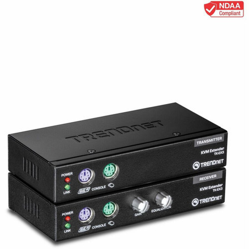 TRENDnet KVM Extension Kit - 1 Computers - 1  1 Local Users Remote Users - 1 x HD-15 VGA 1 x Type B USB TK-EX3