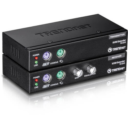 TRENDnet KVM Extension Kit - 1 Computers - 1  1 Local Users Remote Users - 1 x HD-15 VGA 1 x Type B USB TK-EX3