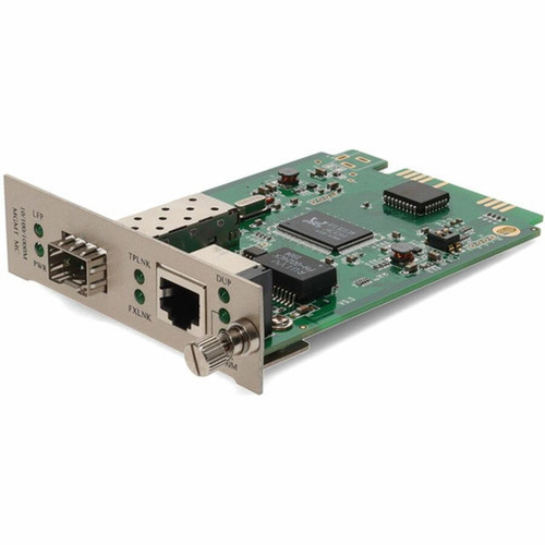 AddOn 1000Base-TX with Open SFP Slot Media Converter Card - 1 x RJ-45 Network - 101001000Base-T 1000Base-X - 1 x SFP mini-GBIC - ADD-MCCTXSFP