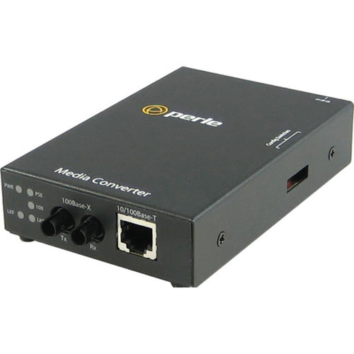 Perle S-110P-S2ST40 Media Converter - 1x PoE RJ-45 Ports - 1 x ST Ports - 100Base-EX 10100Base-TX - 40 km - Rail-mountable Wall 05084064