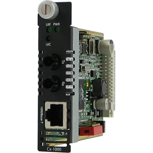 Perle C-1000-M2ST2 Media Converter - 1 x Network RJ-45 - 1 x ST Ports - 1000Base-LX 101001000Base-T - 2 km - Internal 05041950