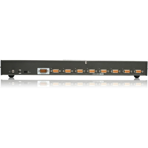 IOGEAR 8-Port USB PS2 Combo VGA KVM Switch with Cables - 8 Computers - 1 Local Users - 2046 x 1536 - 1 x USB - Rack-mountable - - GCS1808KITTAA