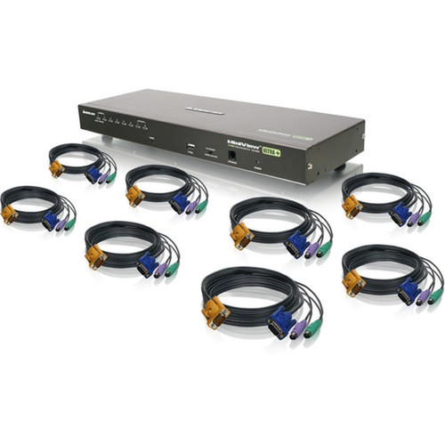 IOGEAR 8-Port USB PS2 Combo VGA KVM Switch with PS2 KVM Cables - 8 Computers - 1 Local Users - 2048 x 1536 - 1 x USB - - 1U GCS1808KITPTAA